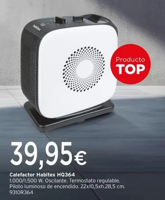 Oferta de Habitex - Calefactor HQ364 por 39,95€ en Cadena88