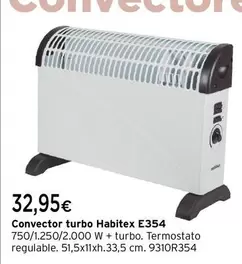 Oferta de Habitex - Convector Turbo E354 por 32,95€ en Cadena88