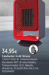 Oferta de HJM - Calefactor Siroco por 34,95€ en Cadena88