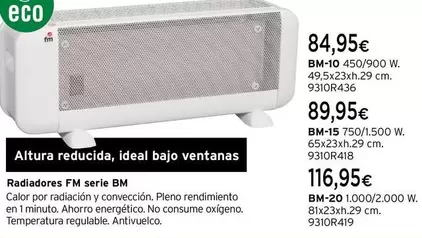 Oferta de Fm - Radiadores Serie BM por 84,95€ en Cadena88