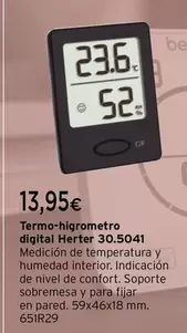 Oferta de Herter - Termo-Higrometro Digital 30.5041 por 13,95€ en Cadena88