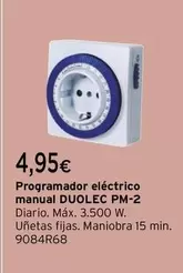 Oferta de Duolec - Programador Eléctrico Manual PM-2 por 4,95€ en Cadena88