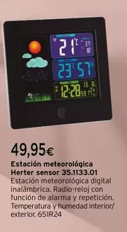 Oferta de Herter - Estación Meteorológica Sensor 35.1133.01 por 49,95€ en Cadena88