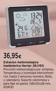 Oferta de Herter - Estacion Metereologica Inalámbrica 35.1153 por 36,95€ en Cadena88