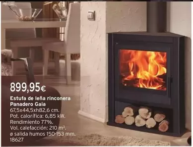 Oferta de Panadero - Estufa De Lena Rinconera Gaia  por 899,95€ en Cadena88