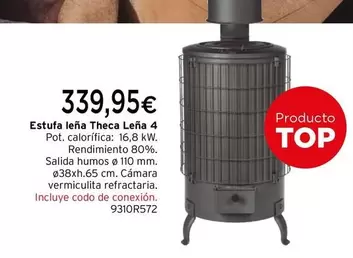 Oferta de Theca - Estufa Leña 4 por 339,95€ en Cadena88