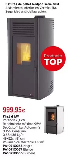 Oferta de Redpod - Estufas De Pellet Serie First por 999,95€ en Cadena88