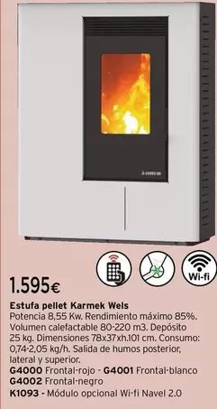 Oferta de Karmek - Estufa Pellet Wels por 1595€ en Cadena88