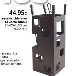 Oferta de El Zorro - Accesorios Chimenea por 44,95€ en Cadena88