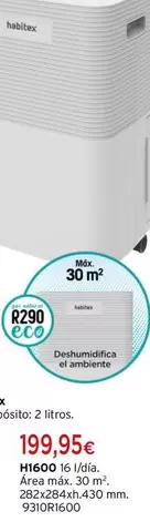 Oferta de Habitex - Deshumidificadores  por 199,95€ en Cadena88