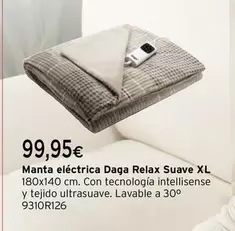 Oferta de Daga - Manta Eléctrica Relax Suave XL por 99,95€ en Cadena88