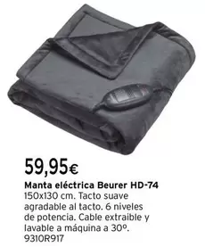 Oferta de Beurer - Manta Eléctrica HD-74 por 59,95€ en Cadena88