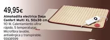 Oferta de Daga - Almohadilla Electrica Confort Multi XL 50x38 Cm por 49,95€ en Cadena88