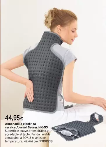 Oferta de Beurer - Almohadilla Electrica Cervical/Dorsal HK-53 por 44,95€ en Cadena88