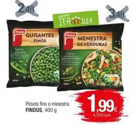 Oferta de Findus - Pèsols Fins O Minestra por 1,99€ en Condis