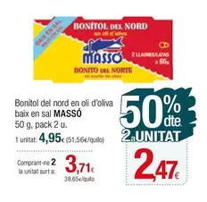 Oferta de Massó - Bonitol Del Nord En Oli D'oliva por 4,95€ en Condis