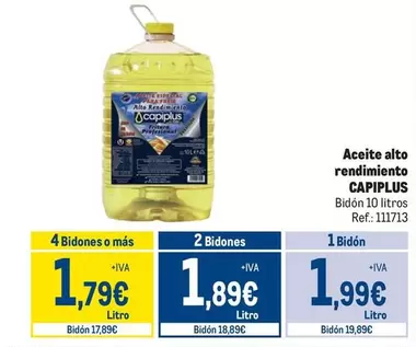 Oferta de Capiplus - Aceite Alto Rendimiento por 1,99€ en Makro