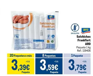 Oferta de Aro - Salchichas Frankfurt por 3,79€ en Makro