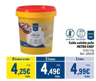 Oferta de Chef - Metro  - Caldo Soluble Pollo por 4,99€ en Makro