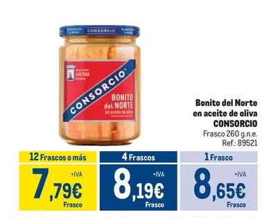 Oferta de Consorcio - Bonito Del Norte En Aceite De Oliva por 8,65€ en Makro