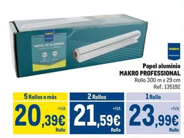 Oferta de Makro - Makro Professional - Papel Aluminio por 23,99€ en Makro