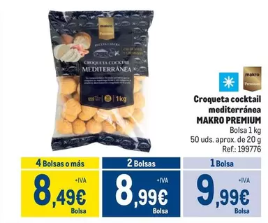 Oferta de Makro - Makro Premium - Croqueta Cocktail Mediterranea por 9,99€ en Makro