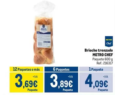 Oferta de Chef - Metro  - Brioche Trenzado por 4,09€ en Makro