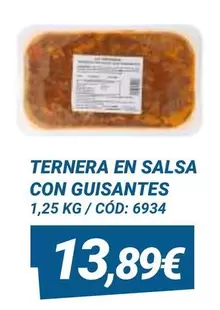 Oferta de Ternera En Salsa Con Guisantes por 13,89€ en Dialsur Cash & Carry