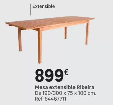 Oferta de Ribeira - Mesa Extensible Ribeira por 899€ en Leroy Merlin