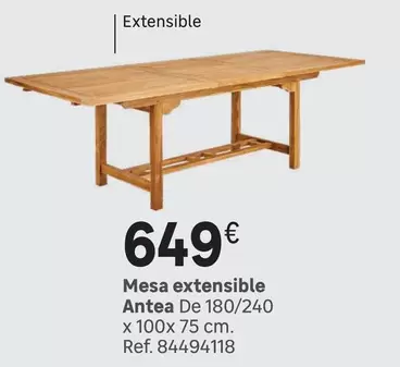 Oferta de Mesa Extensible Antea De 180/240 por 649€ en Leroy Merlin