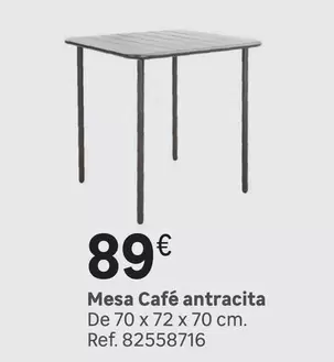 Oferta de Antracita - Mesa Café Antracita por 89€ en Leroy Merlin