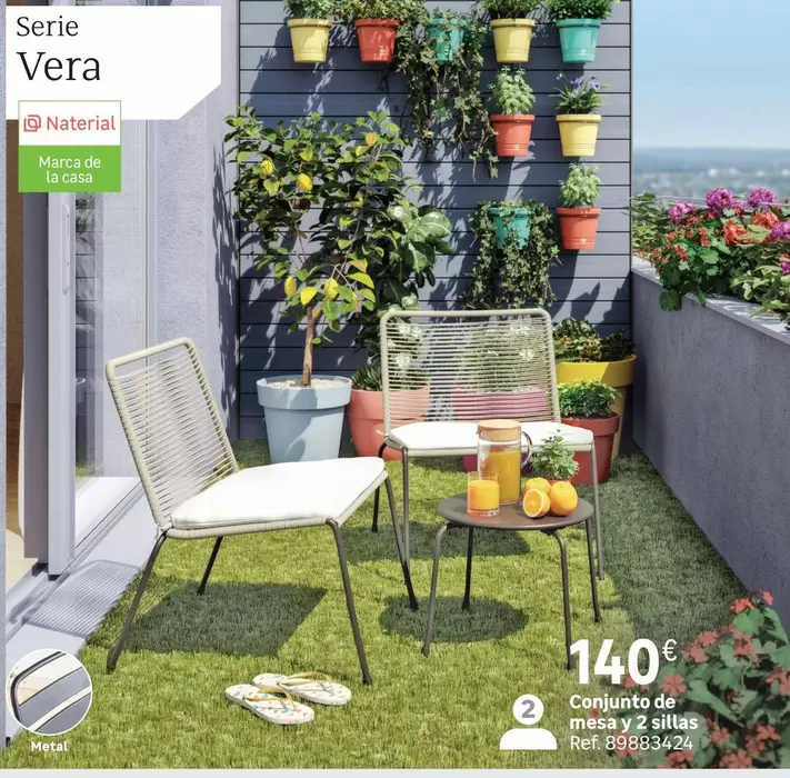 Oferta de La casa - Conjunto De Meat Y 2 Sillas por 140€ en Leroy Merlin