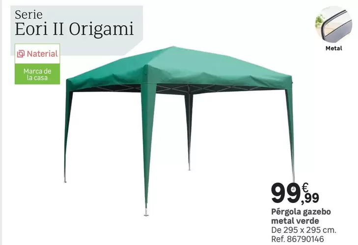 Oferta de La casa - Pergola gazebo metal verde por 99,99€ en Leroy Merlin