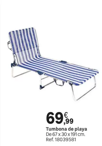 Oferta de Tumbona De Playa por 69,99€ en Leroy Merlin