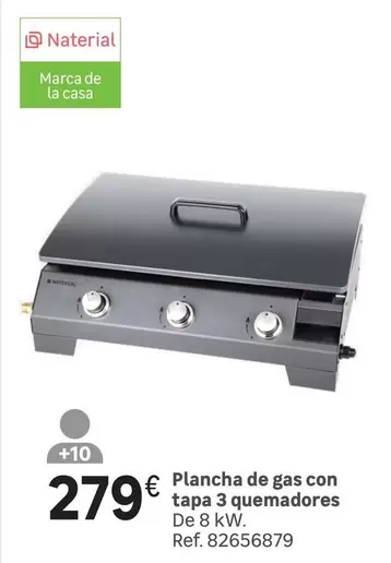 Oferta de La casa - Plancha De Gas Con Tapa 3 Quemadores por 279€ en Leroy Merlin