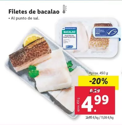 Oferta de Filetes De Bacalao por 4,99€ en Lidl