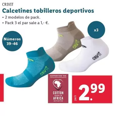 Oferta de Crivit - Calcetines Tobilleros Deportivos por 2,99€ en Lidl