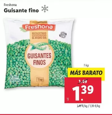 Oferta de Freshona - Guisante Fino por 1,39€ en Lidl