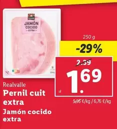 Oferta de Realvalle - Jamón Cocido Extra por 1,69€ en Lidl