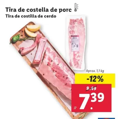 Oferta de Tira De Costilla De Cerdo por 7,39€ en Lidl