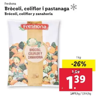 Oferta de Freshona - Brócoli, Coliflor Y Zanahoria por 1,39€ en Lidl