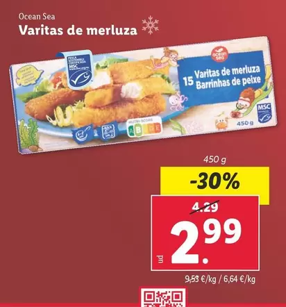 Oferta de Ocean Sea - Varitas De Merluza por 2,99€ en Lidl