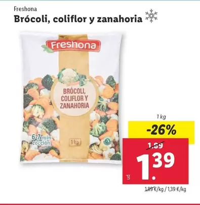 Oferta de Freshona - Brocoli, Coliflor Y Zanahoria por 1,39€ en Lidl