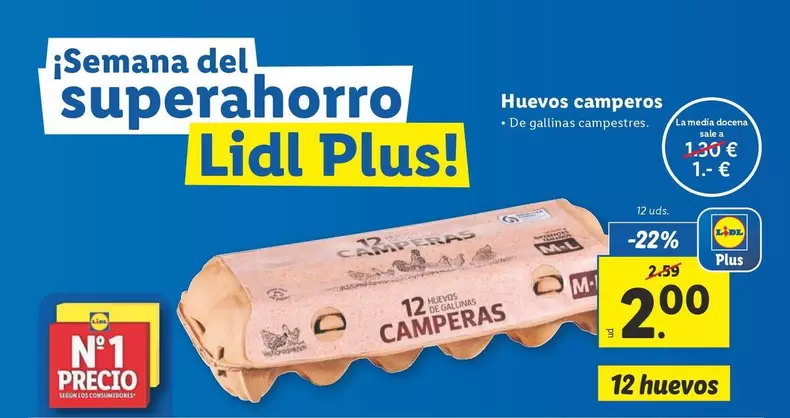 Oferta de Huevos Camperos por 2€ en Lidl