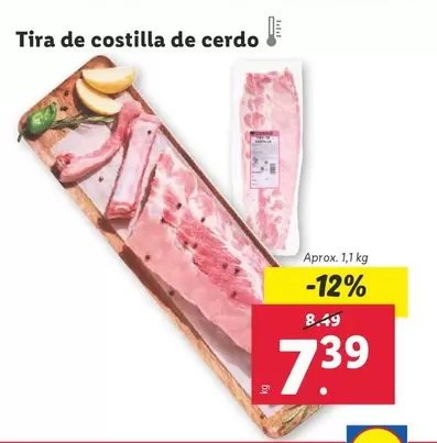 Oferta de Tira De Costilla De Cerdo  por 7,39€ en Lidl