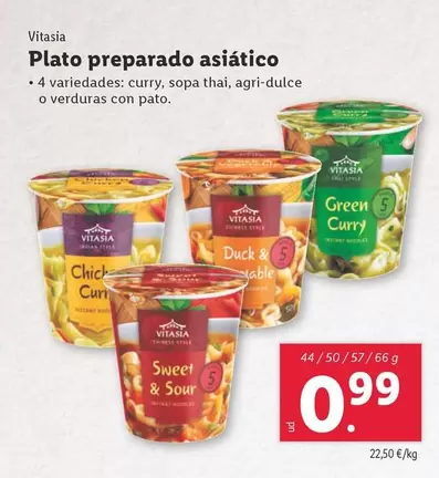 Oferta de Vitasia - Plato Preparado Asiático por 0,99€ en Lidl