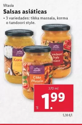 Oferta de Vitasia - Salsas Asiaticas por 1,99€ en Lidl