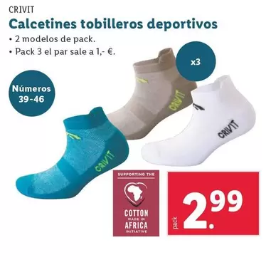 Oferta de Crivit - Calcetines Tobilleros Deportivos por 2,99€ en Lidl