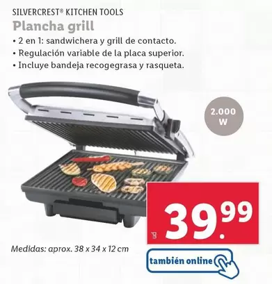 Oferta de Silvercrest Kitchen Tools - Plancha Grill por 39,99€ en Lidl