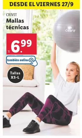 Oferta de Crivit - Mallas Tecnicas por 6,99€ en Lidl